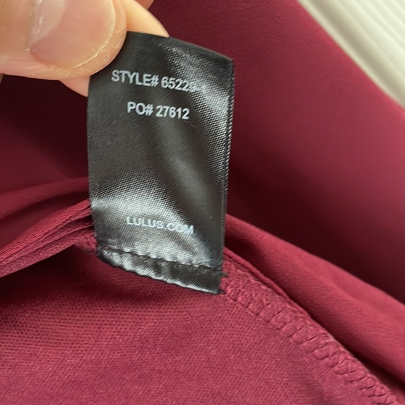 Lulu’s Burgundy Wrap Bridesmaids Dress - Picture 5 of 5
